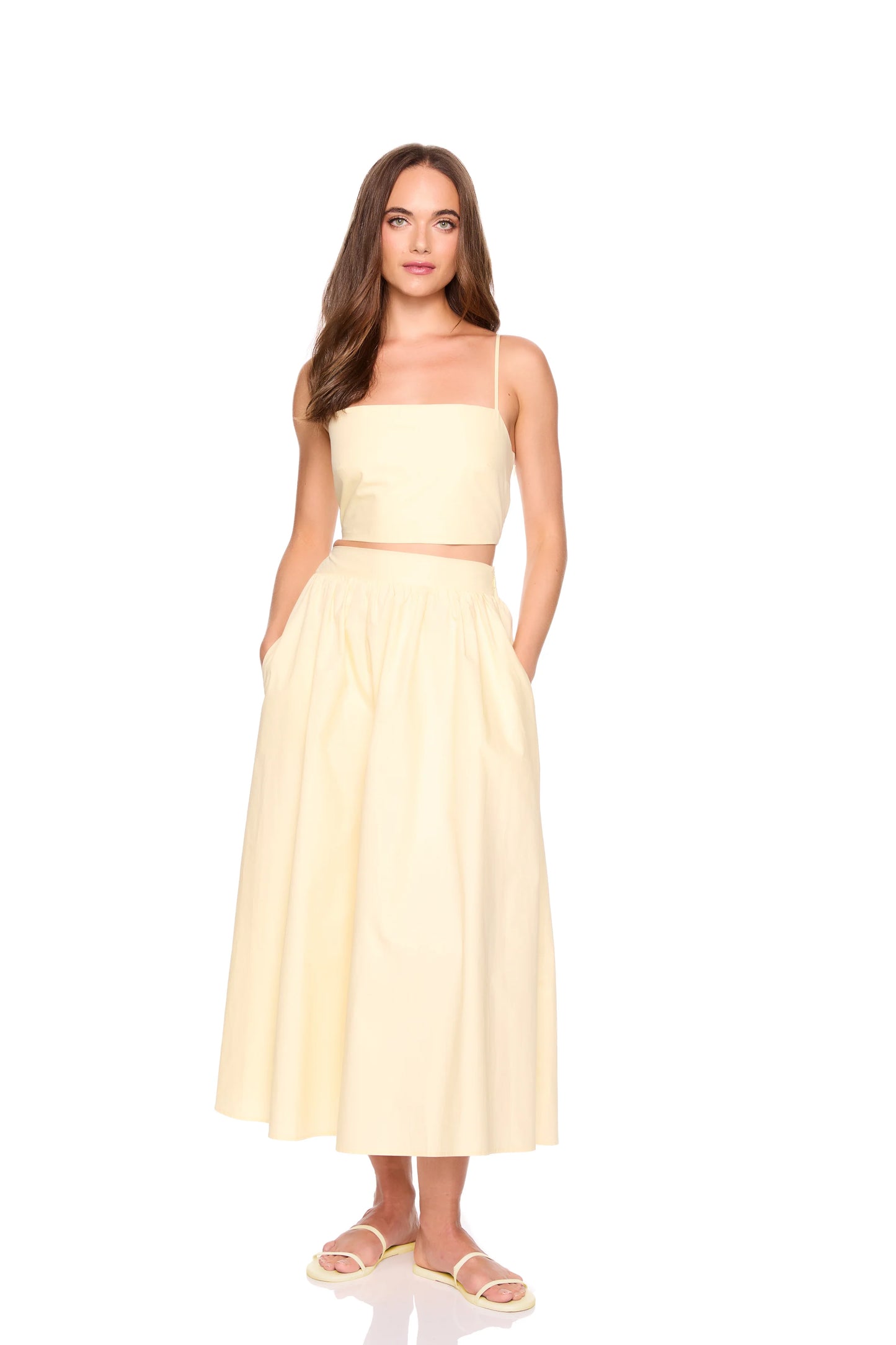 POPLIN SMOCKING BACK STRING - WHIP CREAM