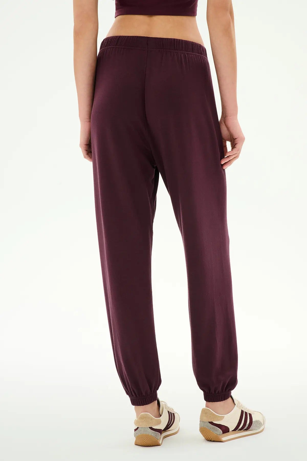 ANDIE OVERSIZED FLEECE SWEATPANT - DARK CHERRY