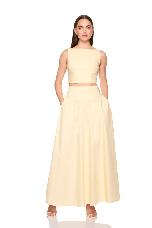 POPLIN DROP WAIST SKIRT 42" - WHIP CREAM