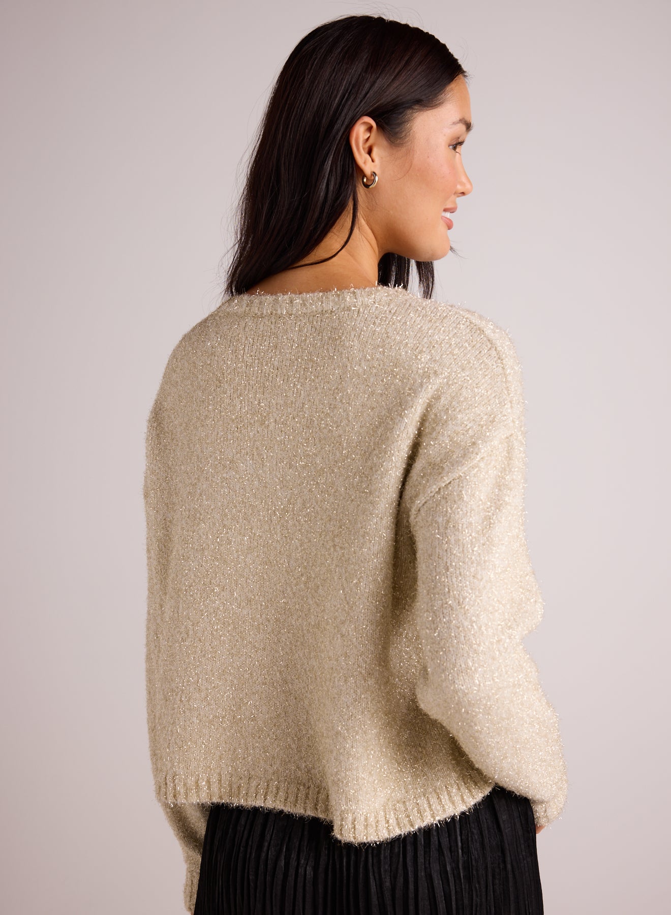 SLOUCHY SWEATER - GOLD SHIMMER