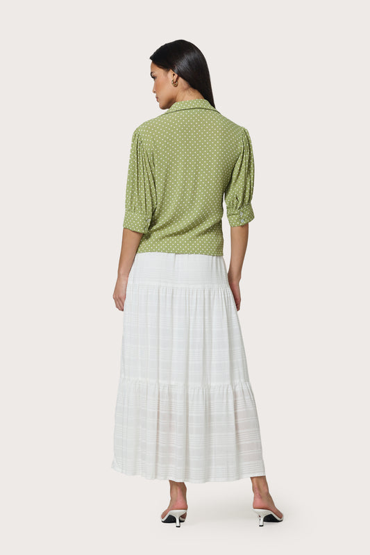 TARA SKIRT - CRINKLE BLANCO