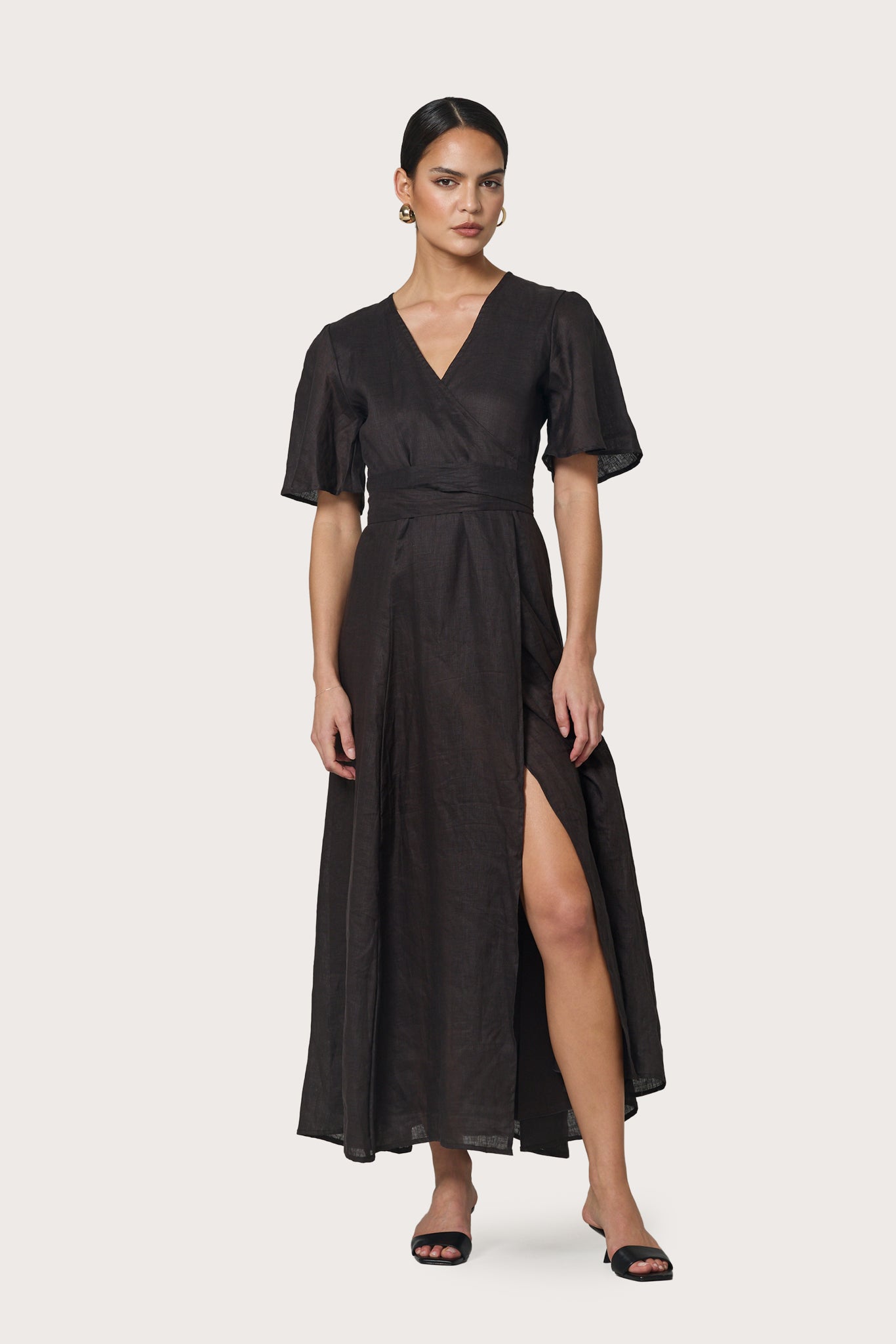 MAE WRAP DRESS - COFFEE
