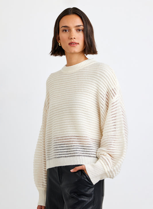 RELAXED BOXY FIT SWEATER - VANILLA FROST