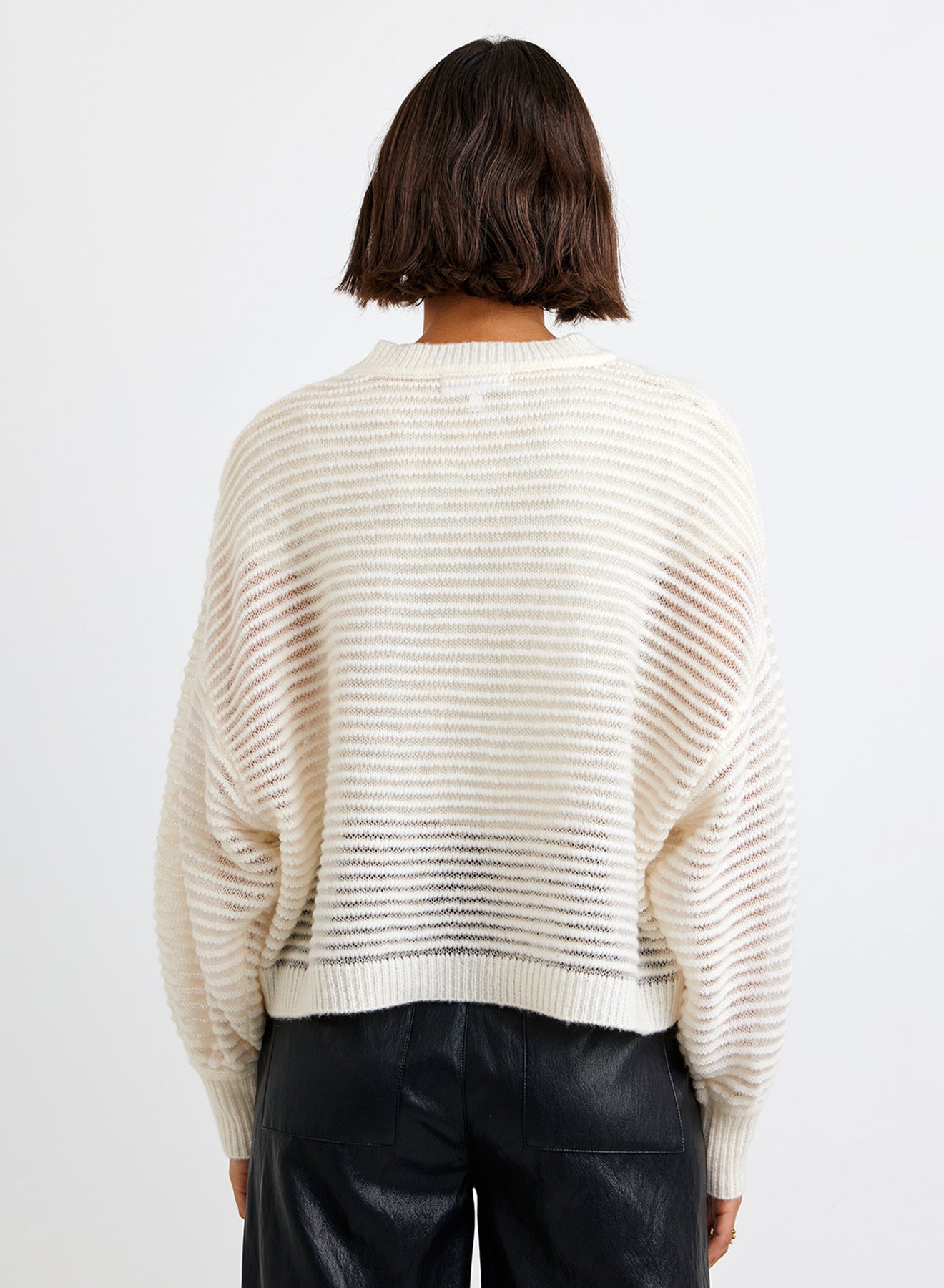 RELAXED BOXY FIT SWEATER - VANILLA FROST
