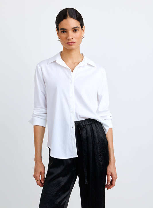 LONG SLEEVE CLEAN SHIRT - WHITE