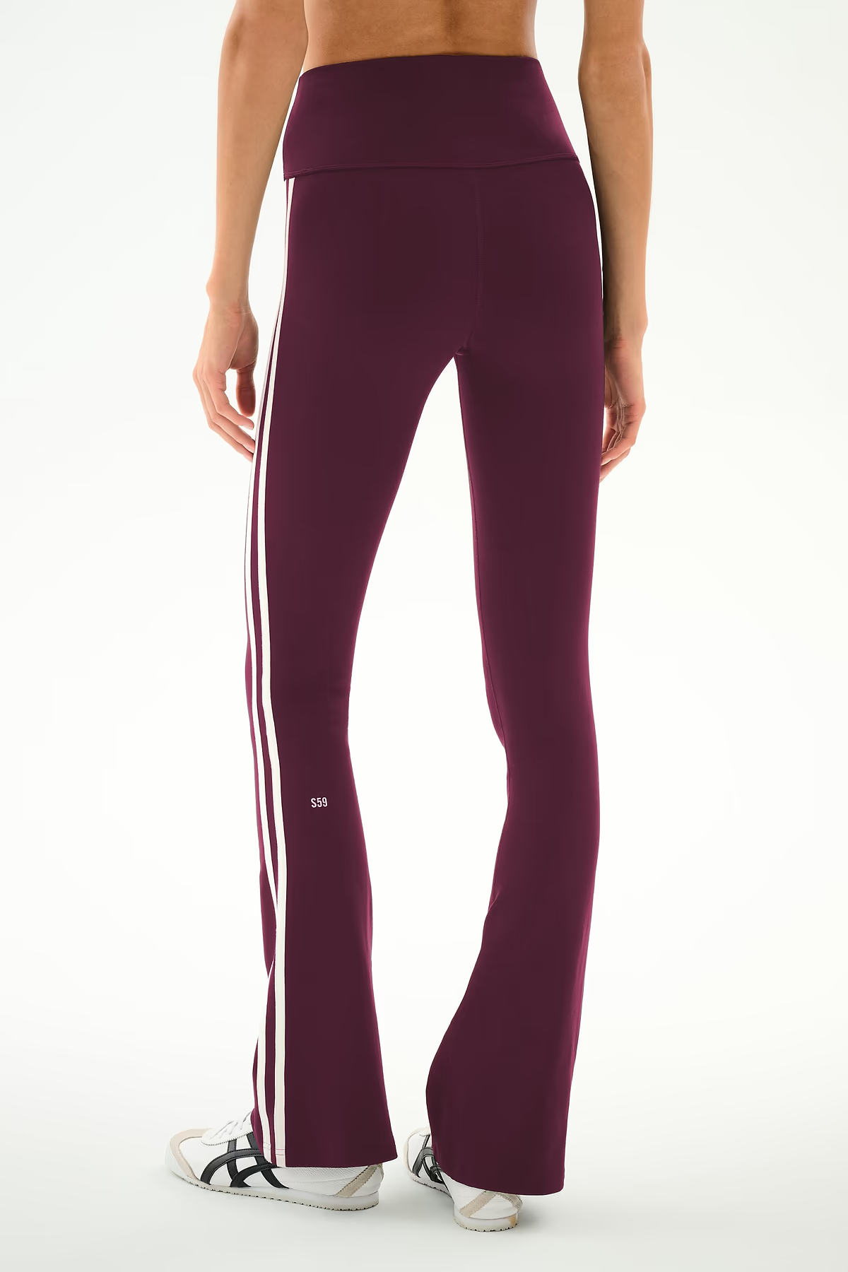 RAQUEL HIGH WAIST SUPPLEX FLARE 30 - DARK CHERRY/CREME