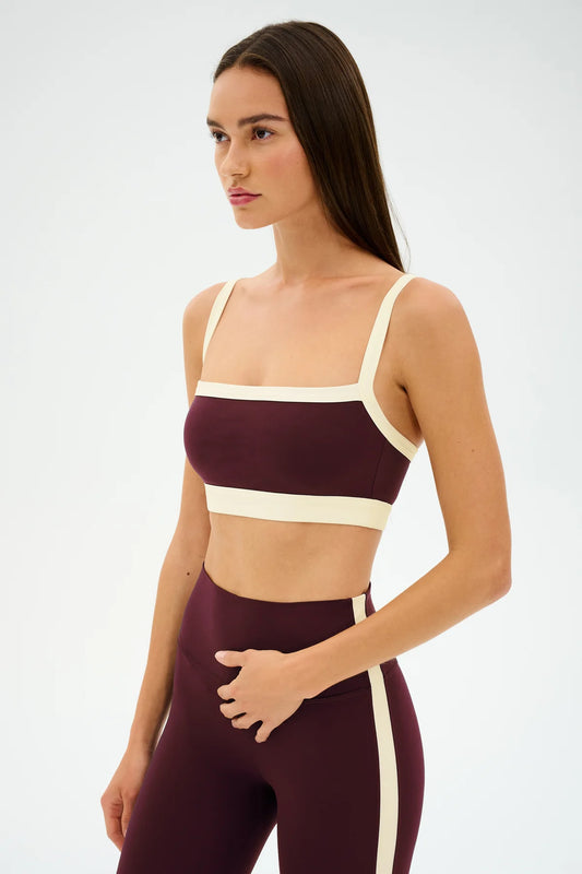 MONAH RIGOR BRA - DARK CHERRY/CREAM