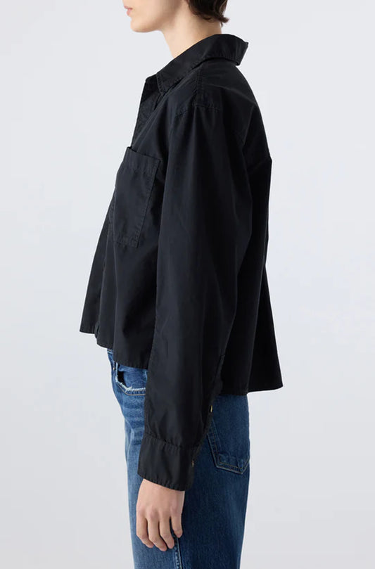 RUTH CROP SHIRT - BLACK