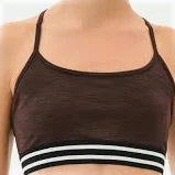 CALI ACTIVE RIB BRA - HEATHER DARK CHOCOLATE