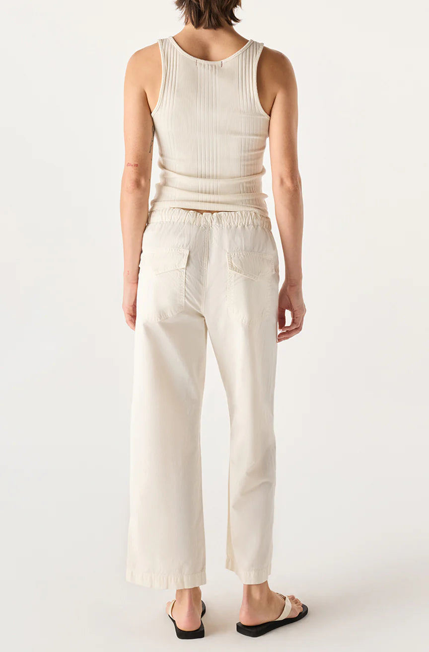 EASY DRAWSTRING SLOUCH CROP - BONE