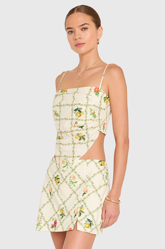 JUNA TOP - TRELLIS PRINT