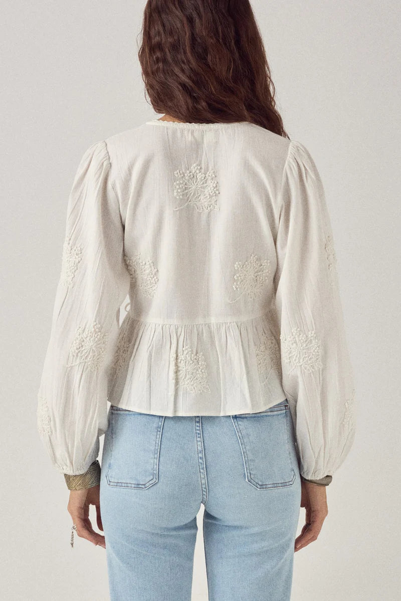 WHITE MAGNOLIA SALMA BLOUSE - PANNA COTTA