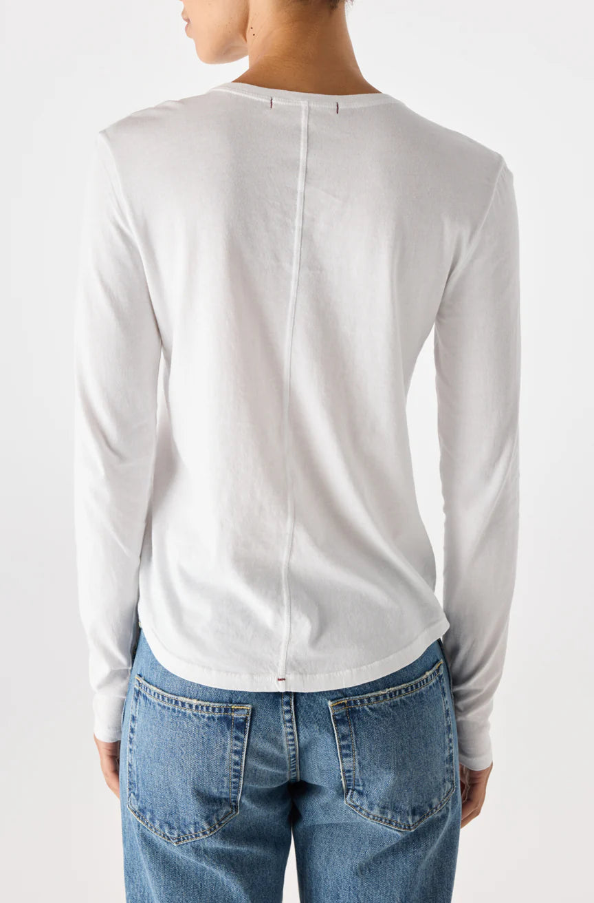 QUINN LONG SLEEVE TEE - WHITE