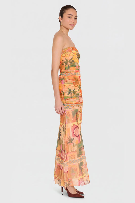 LEO MAXI DRESS - PALM SPRINGS PRINT