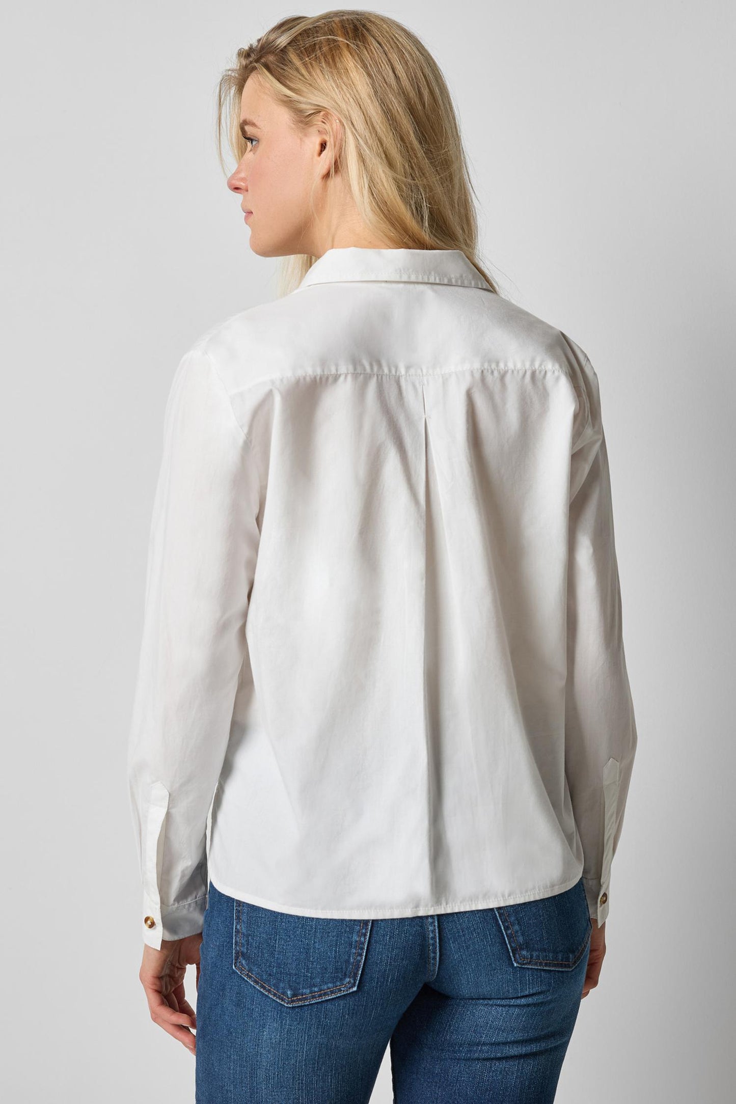 STRIPED BUTTON DOWN SHIRT - WHITE