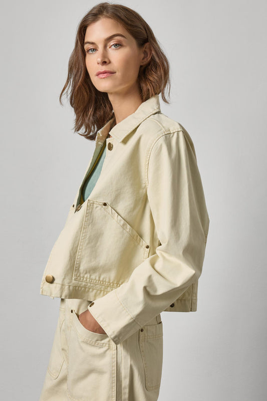 TWILL UTILITY JACKET - PARCHMENT