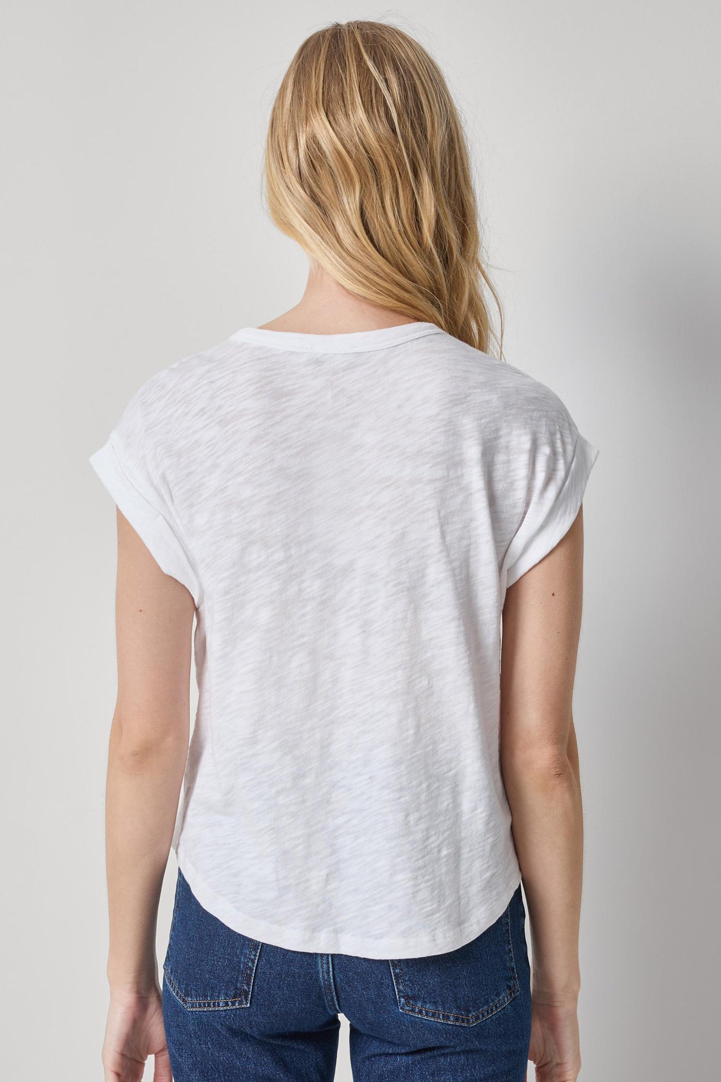 CUFF SLEEVE BOXY TOP - WHITE