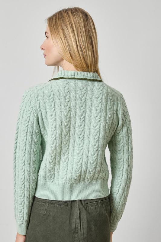 LONG SLEEVE POLO CARDIGAN (WINTER MINT)
