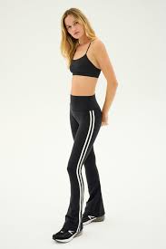 RAQUEL HIGH WAIST SUPPLEX FLARE - BLACK/WHITE
