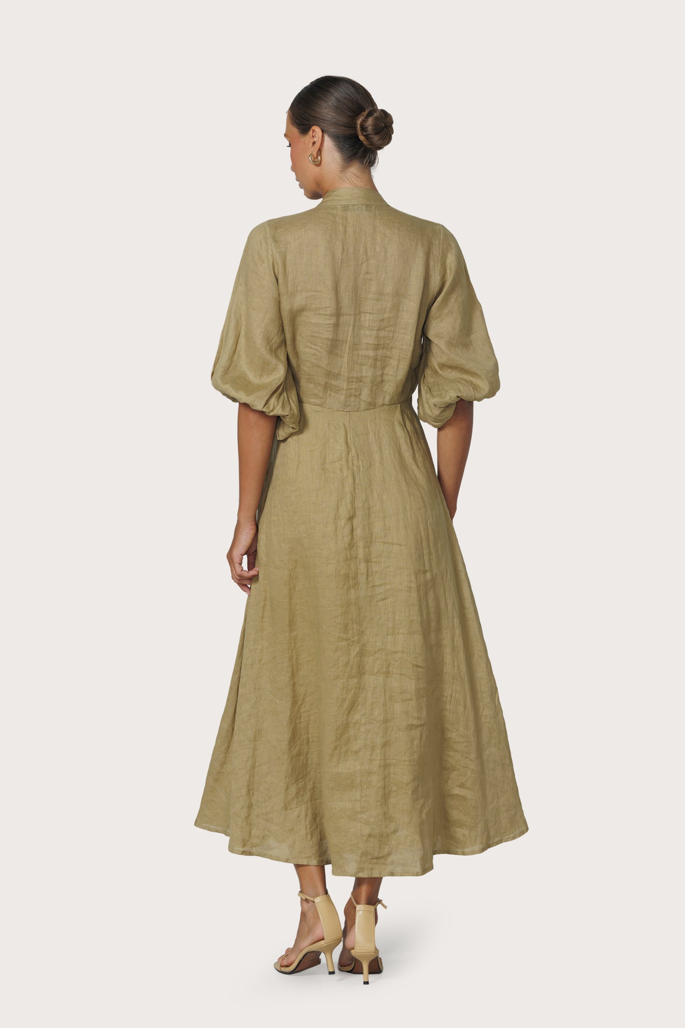 KENNY LINEN MAXI DRESS - CAFE