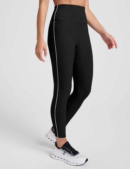 SPACEDYE LAYERED HIGH WAISTED MIDI LEGGING - DARKEST NIGHT
