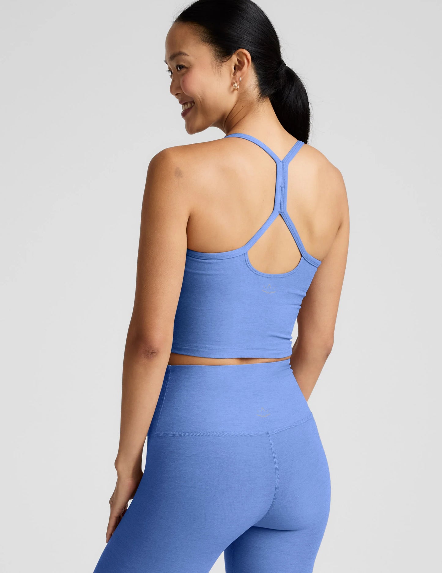 SPACEDYE SLIM RACERBACK CROPPED TANK - WILD FLOWER BLUE HEATHER