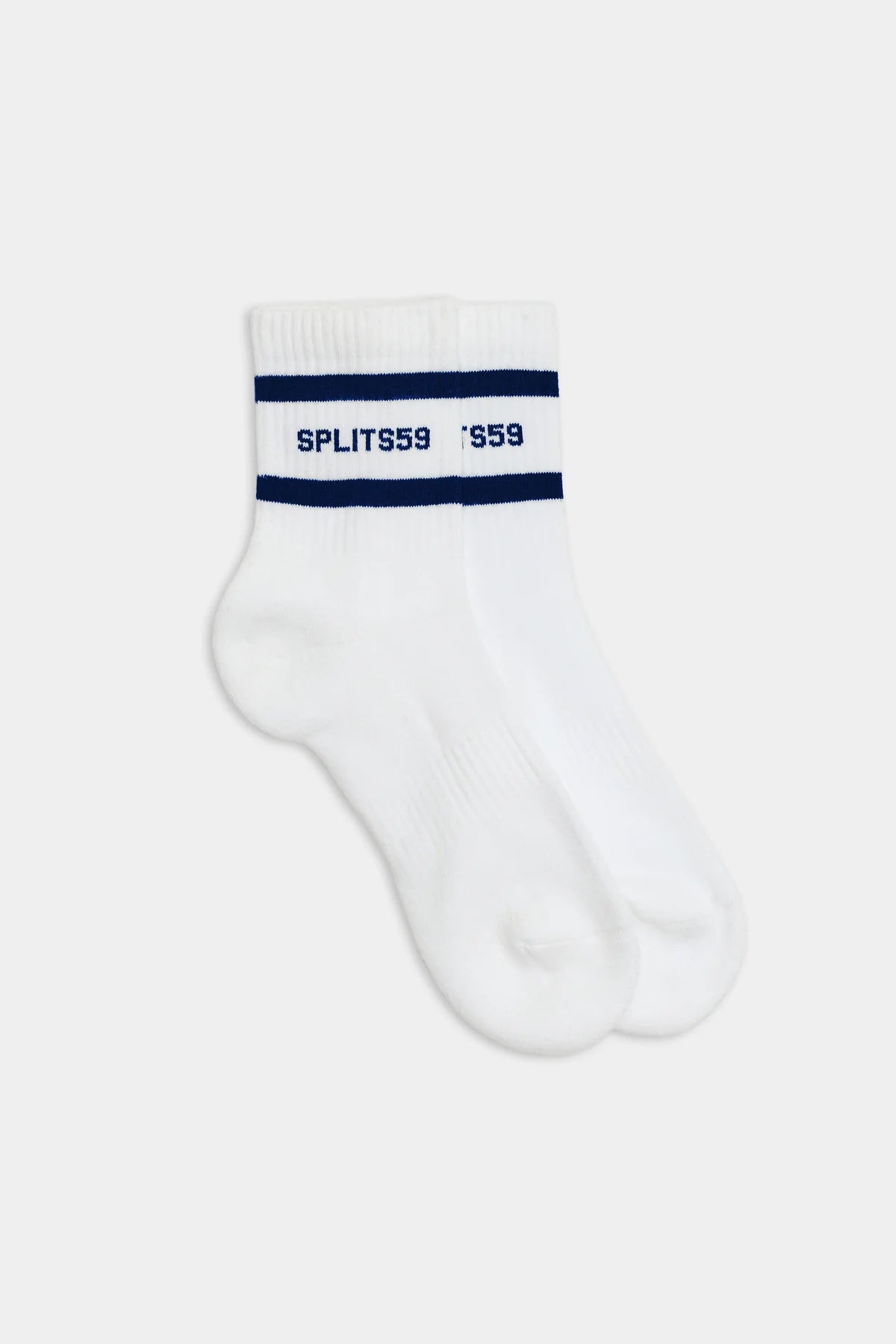 LOGO STRIPE QUARTER SOCKS - WHITE/INDIGO
