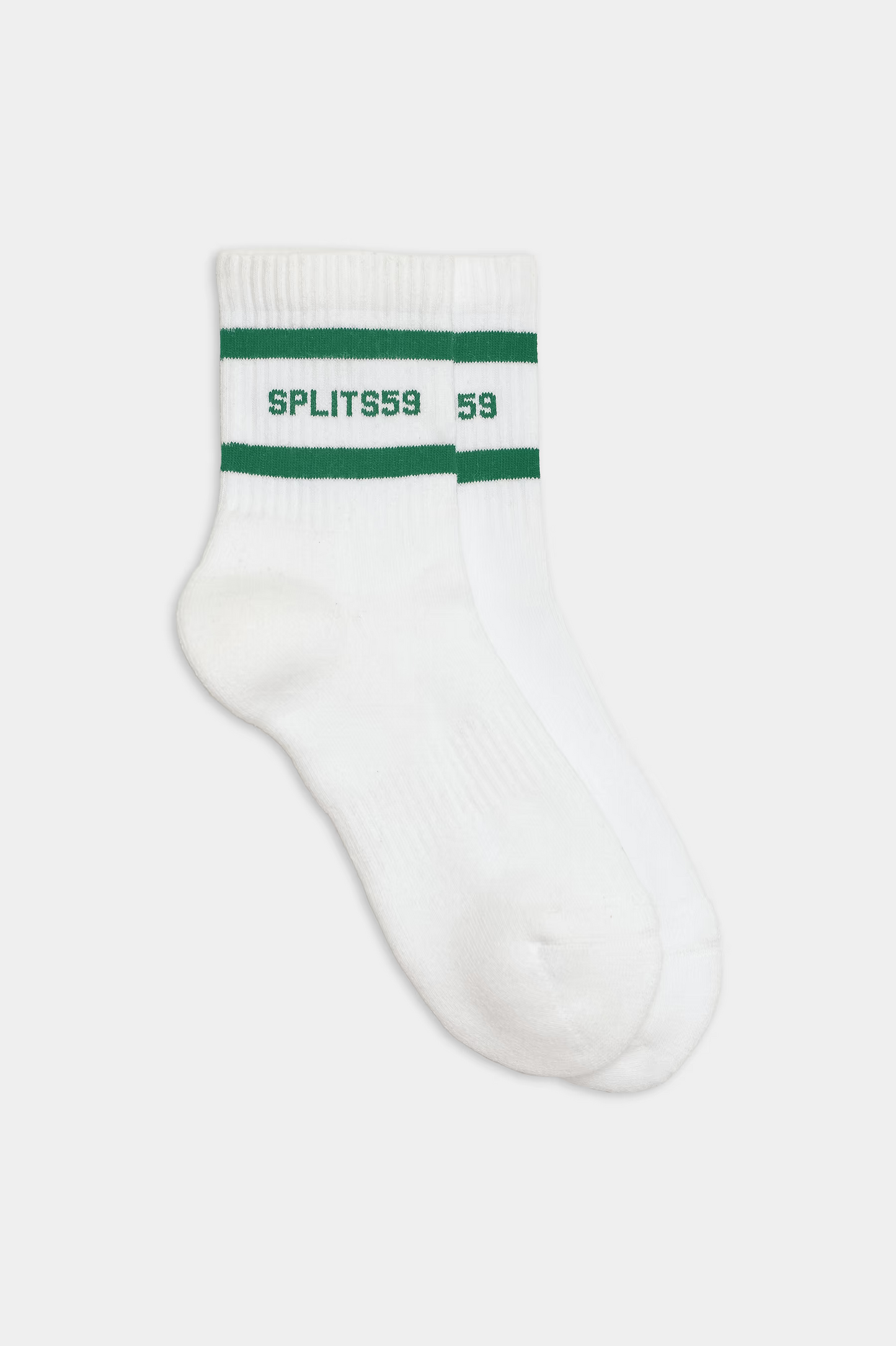 LOGO STRIPE QUARTER SOCKS - WHITE/ARUGULA