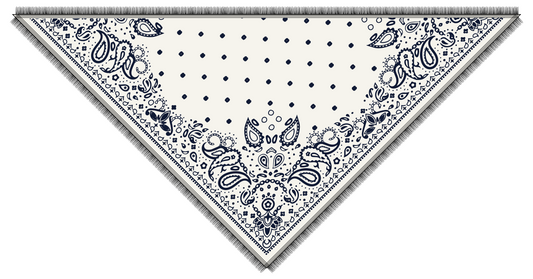 CASHMERE PRINTED BANDANA - SOFT WHITE COMBO