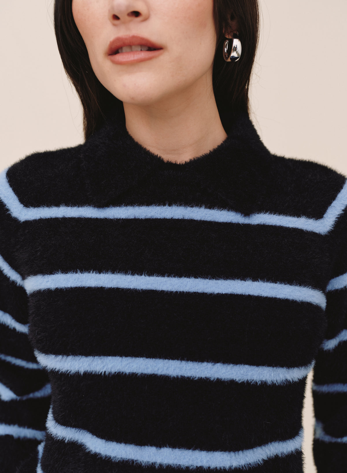 COLLARED PULLOVER SWEATER - NIGHTFALL STRIPE