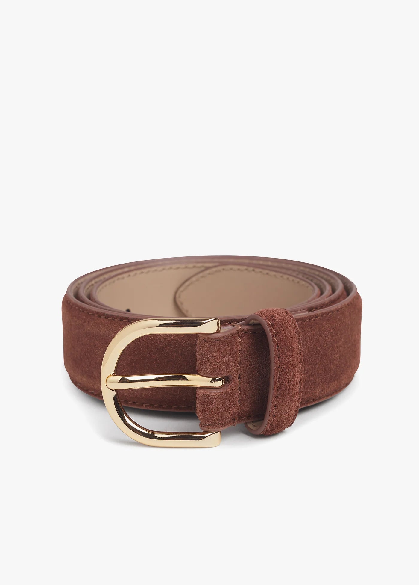 THE SUEDE JUNI BELT - TAN/GOLD