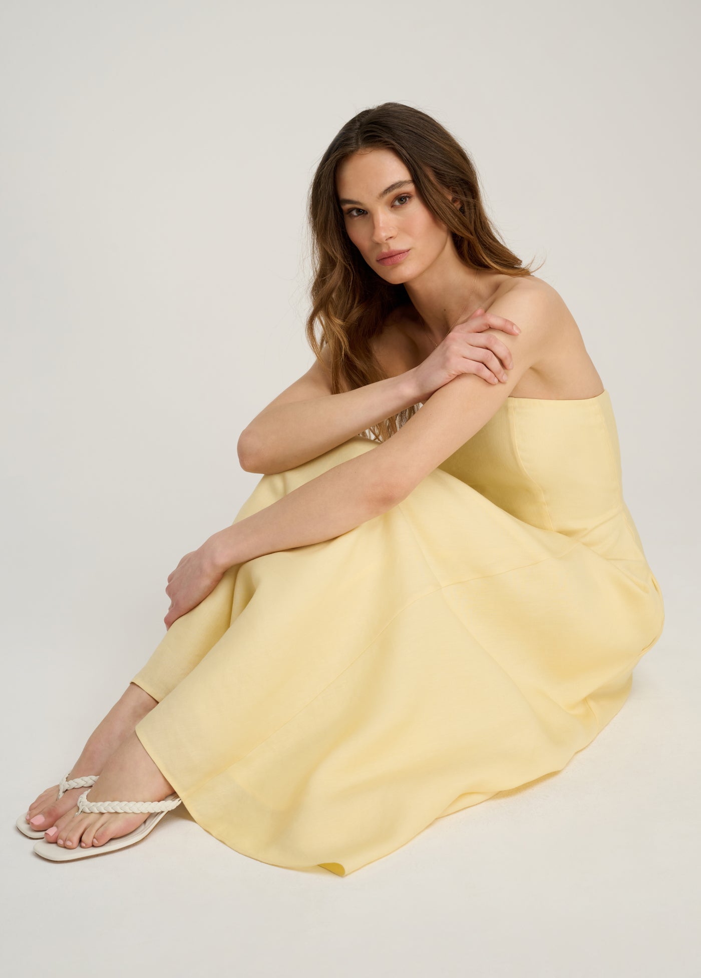 THE FAVORITE LINEN DRESS - MOONBEAM