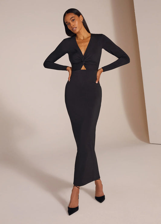 THE ANYWHERE DRESS L/S - BLACK