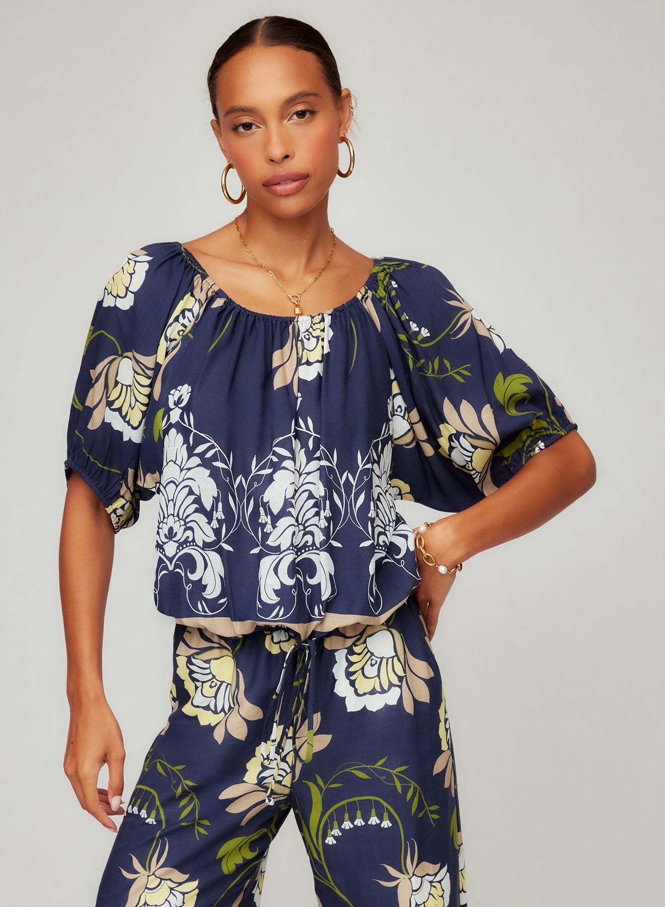 KASEY PEASANT TOP - PRINT