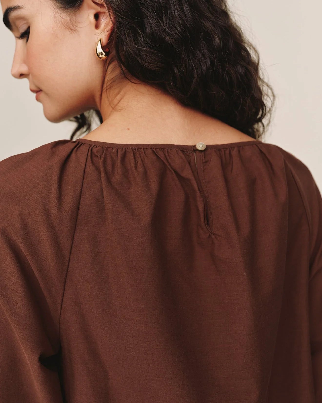 SHORT RAGLAN SLEEVE TOP - SEA GLASS BROWN