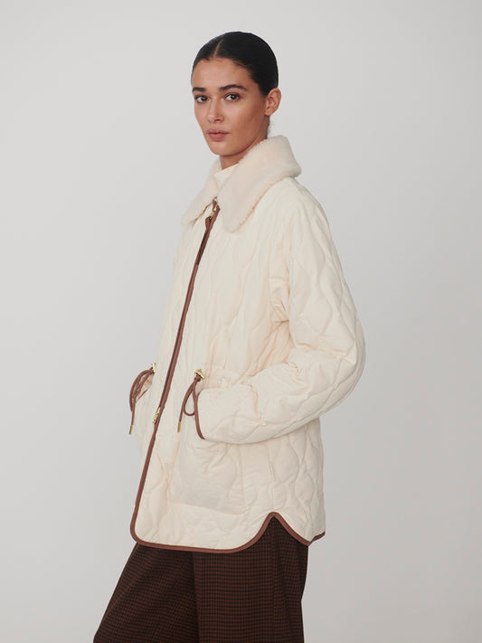 BARTLEY QUILTED JACKET - PARCHMENT