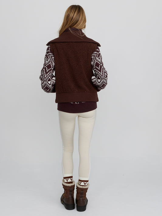 AMAND SHERPA GILET - SHAVED CHOCOLATE