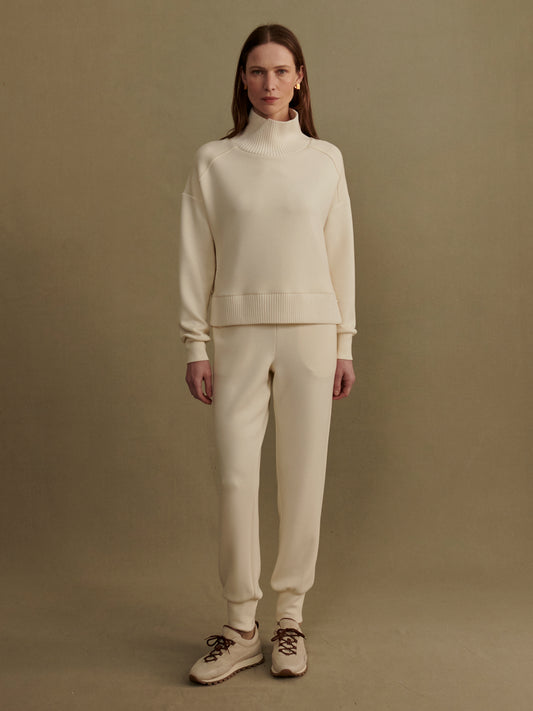 CELIA HIGH NECK CROP SWEAT - PRISTINE