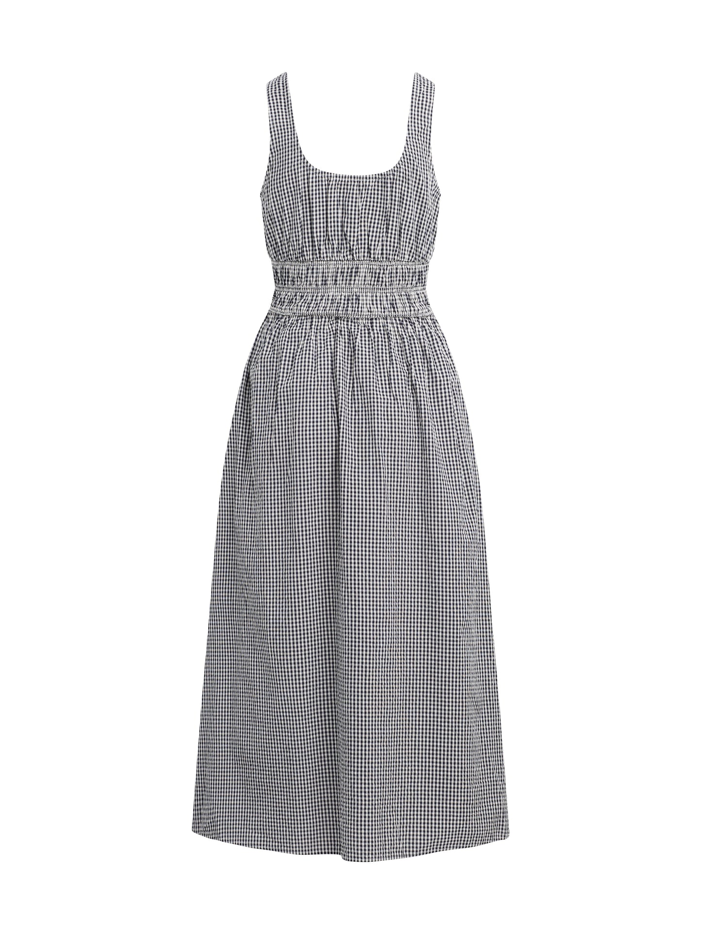THE SLEEVELESS SWOON DRESS - NAVY/WHITE
