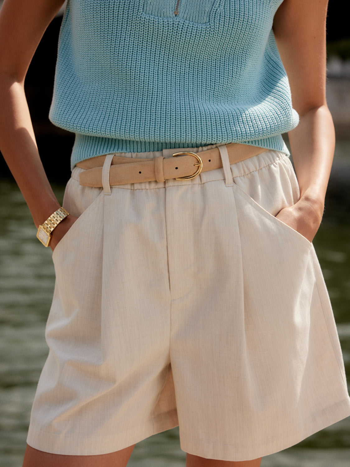 TANSY WOVEN SHORT 3 - IVORY