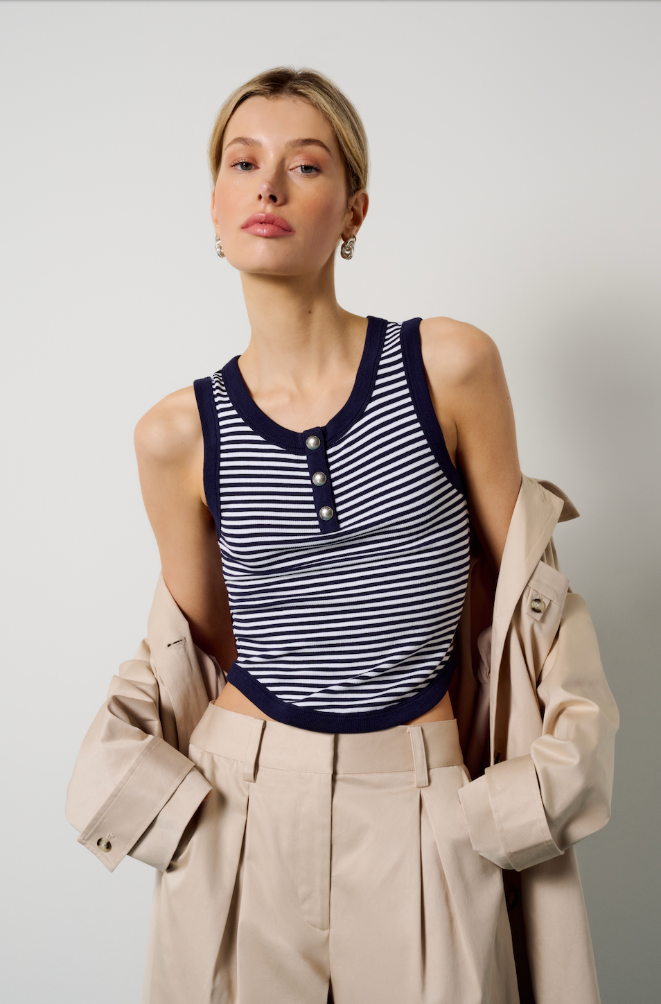 THE FOUNDATION TANK - NAVY/WHITE STRIPE
