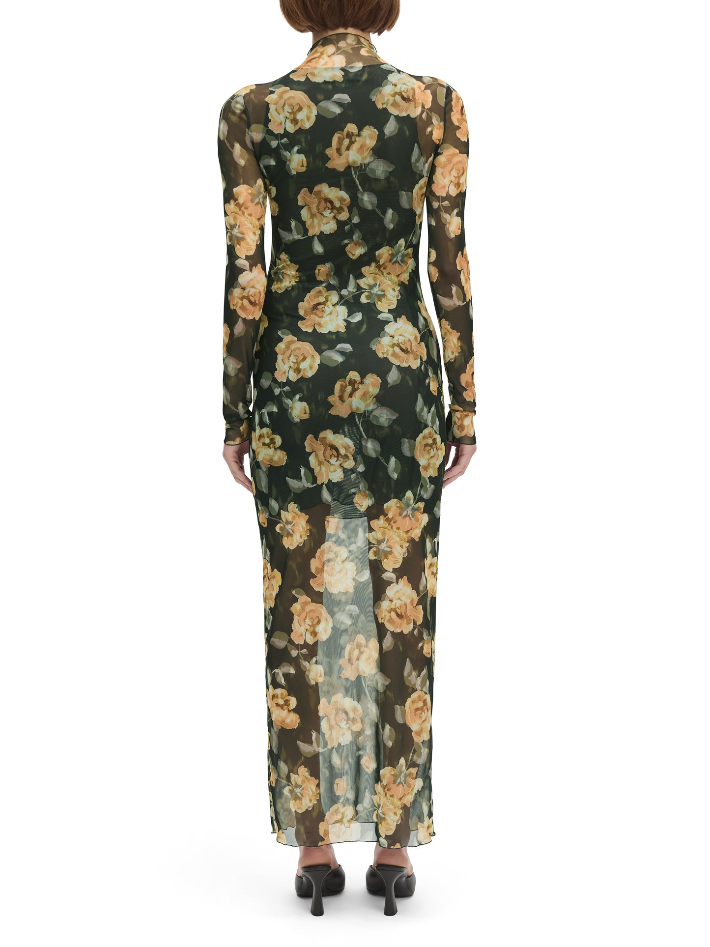 THE SHEER FANTASY DRESS - GOLDEN FLOWERBED