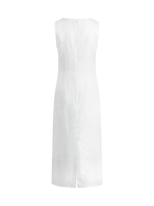 THE PERFECT OPPORTUNITY LINEN DRESS - WHITE