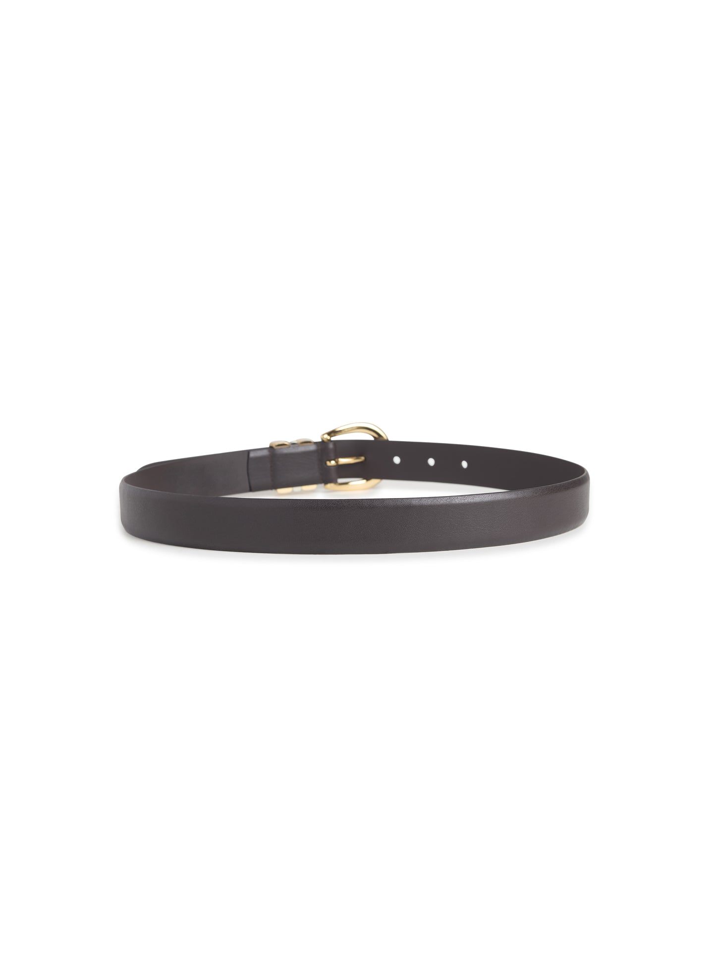 WILLIAM SPLIT DECISION BELT - DARK BROWN/P.GOLD