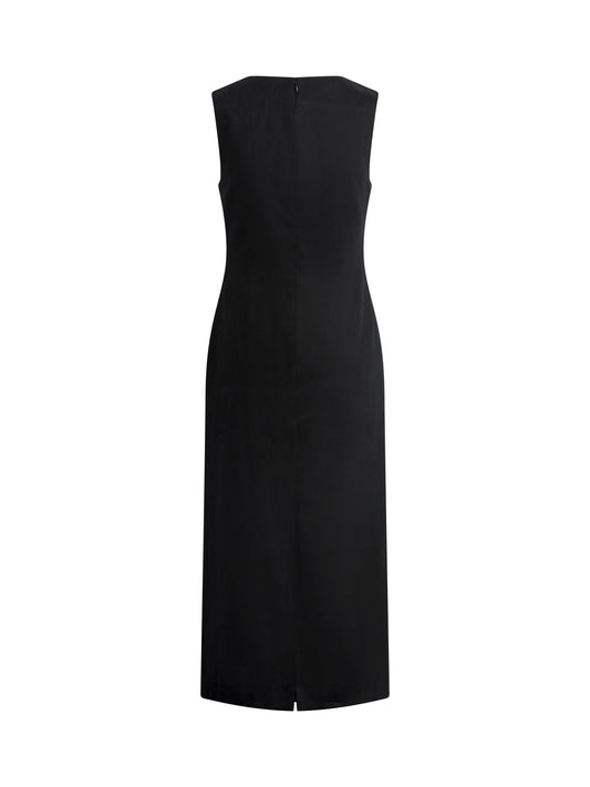 THE PERFECT OPPORTUNITY LINEN DRESS - BLACK