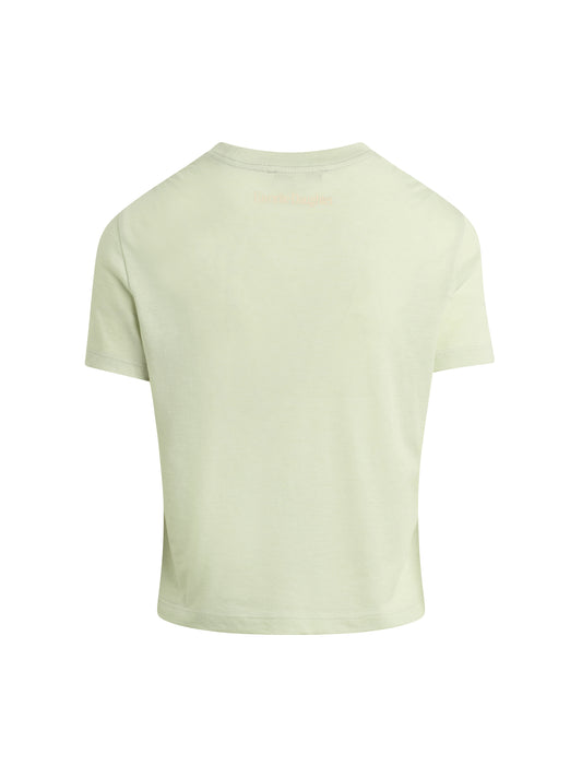 THE CROPPED MOM'S FAVORITE TEE - LIGHT SAGE/WHITE