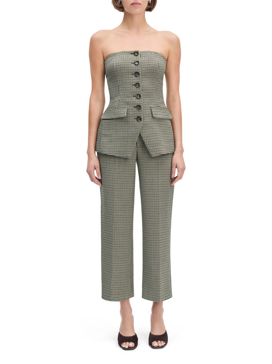 THE PHOEBE BUSTIER - CHESIRE HOUNDSTOOTH