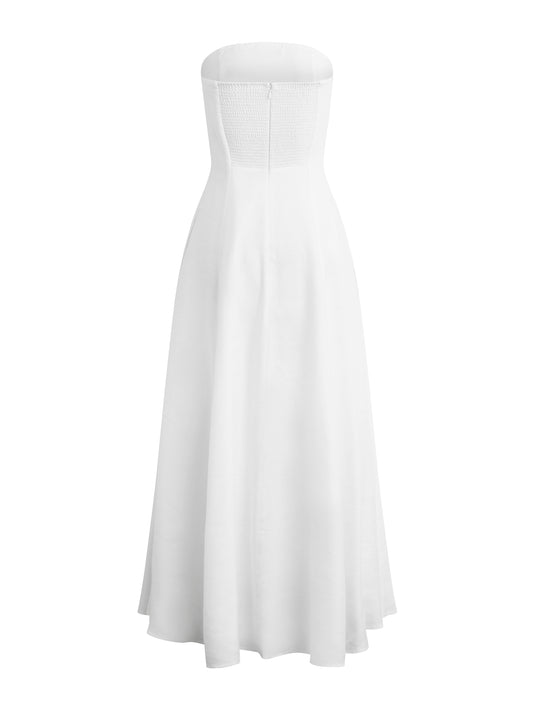 THE FAVORITE LINEN DRESS - WHITE