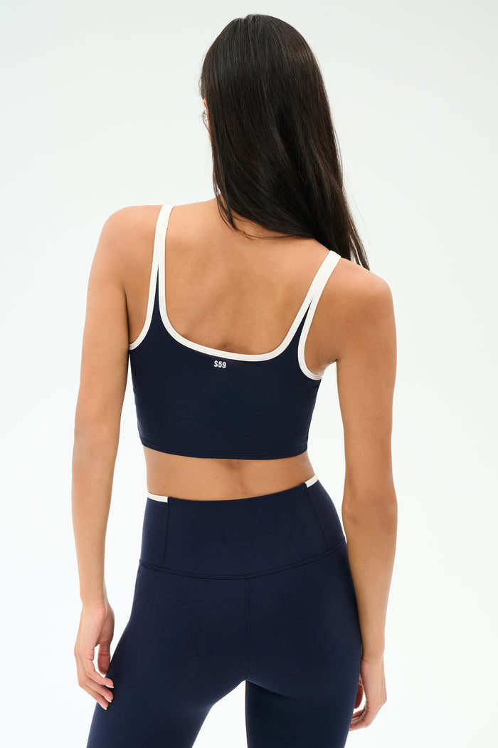 CAIT RIGOR BRALETTE  - INDIGO/WHITE