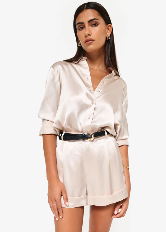 CROSBY SILK BLOUSE - OAT